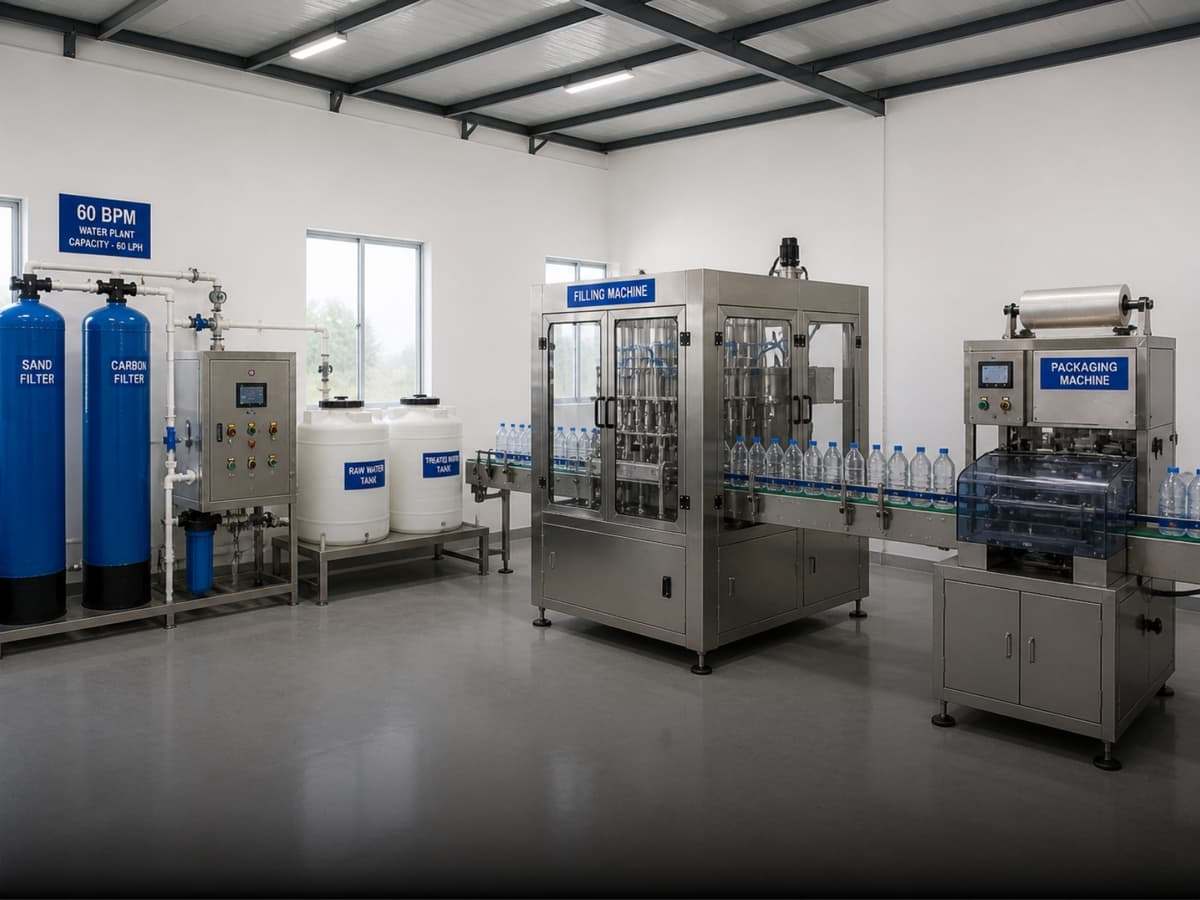 60 BPM Mineral Water Bottling Plant
