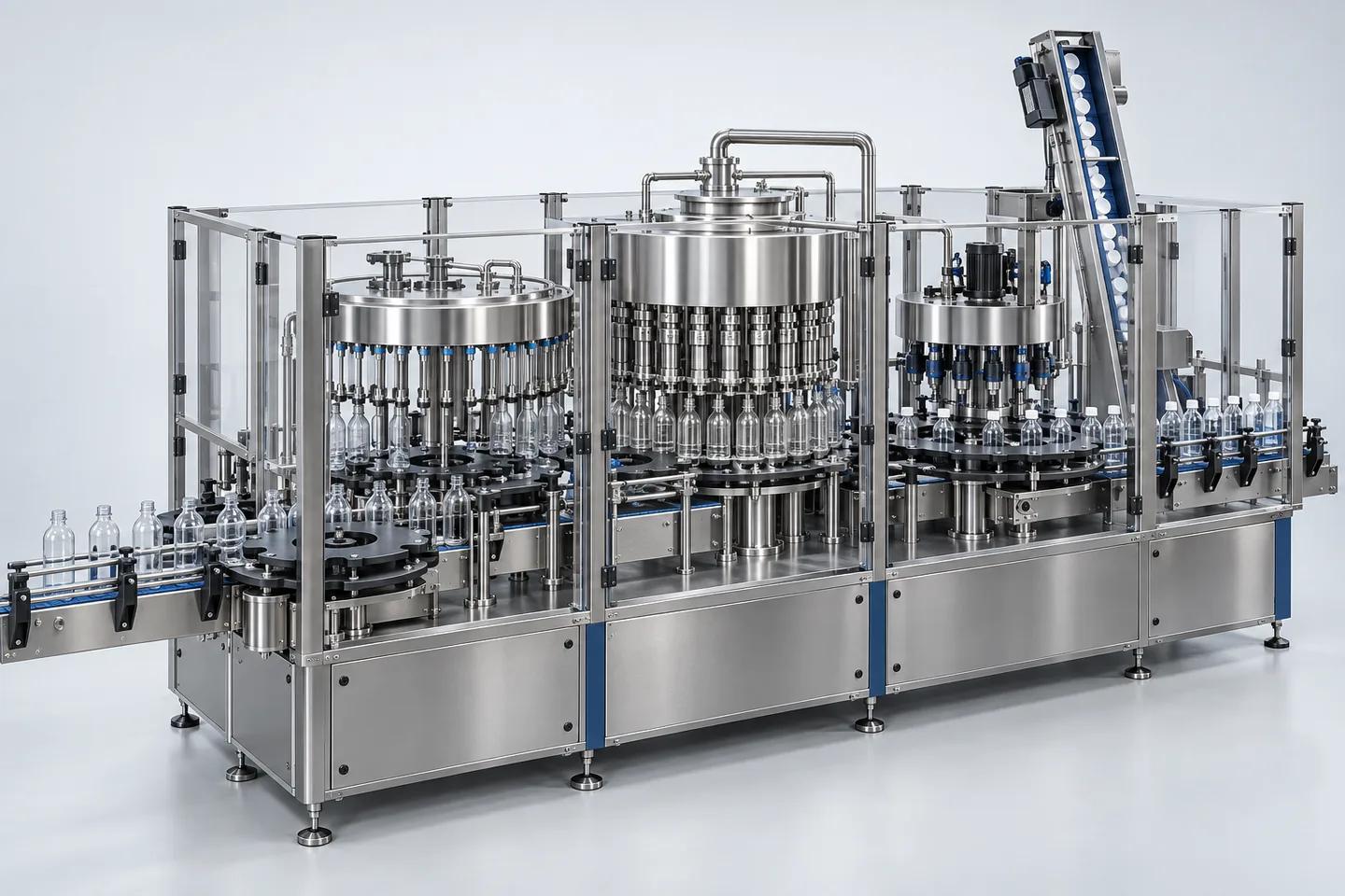 Rinser-filler-capper monoblock — representative illustration