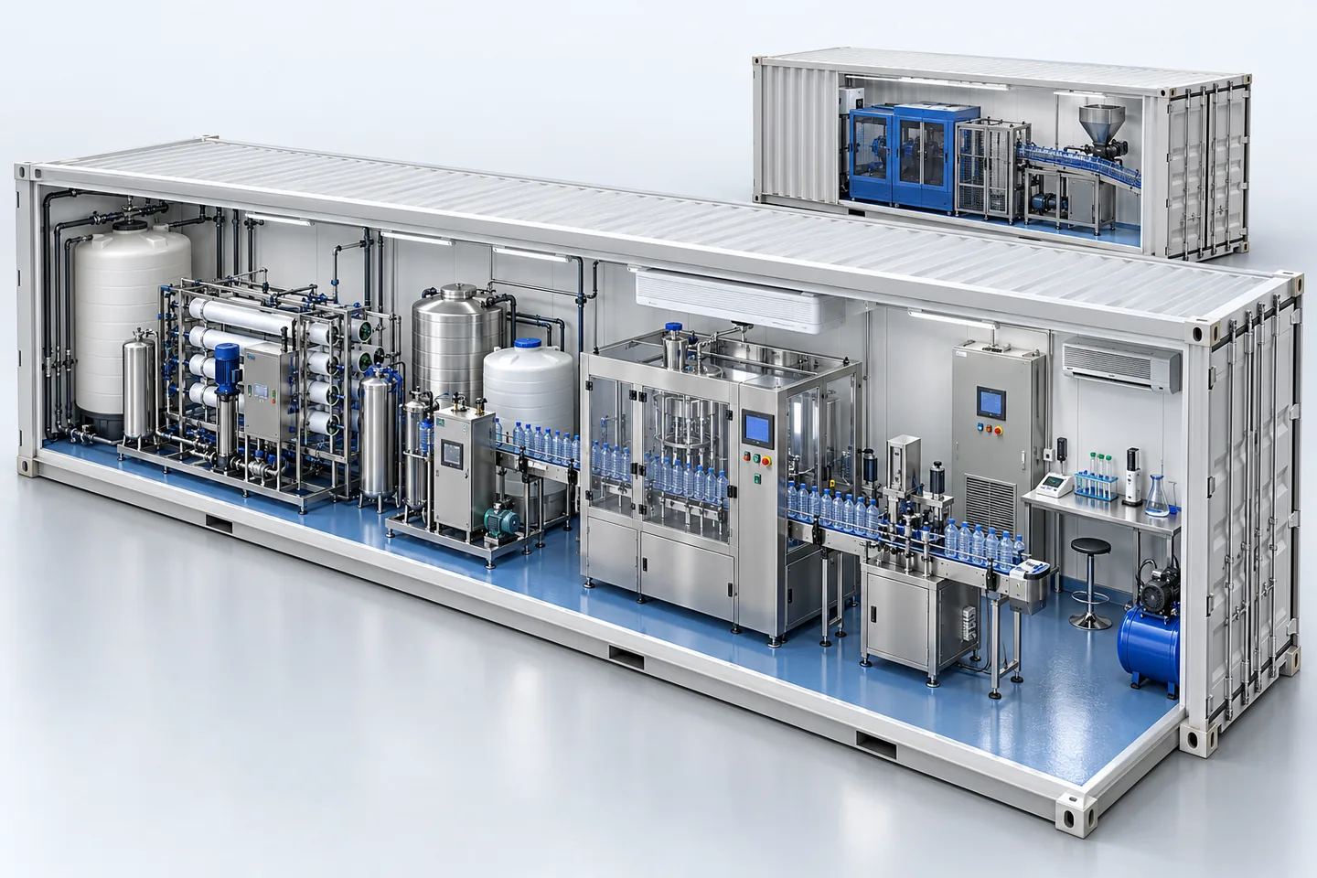 Skid-Mounted / Containerised Water Plant — representative equipment illustration